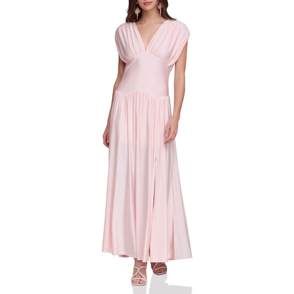 Avec Les Filles Shirred Maxi Dress in Baby Pink at Nordstrom, Size Large