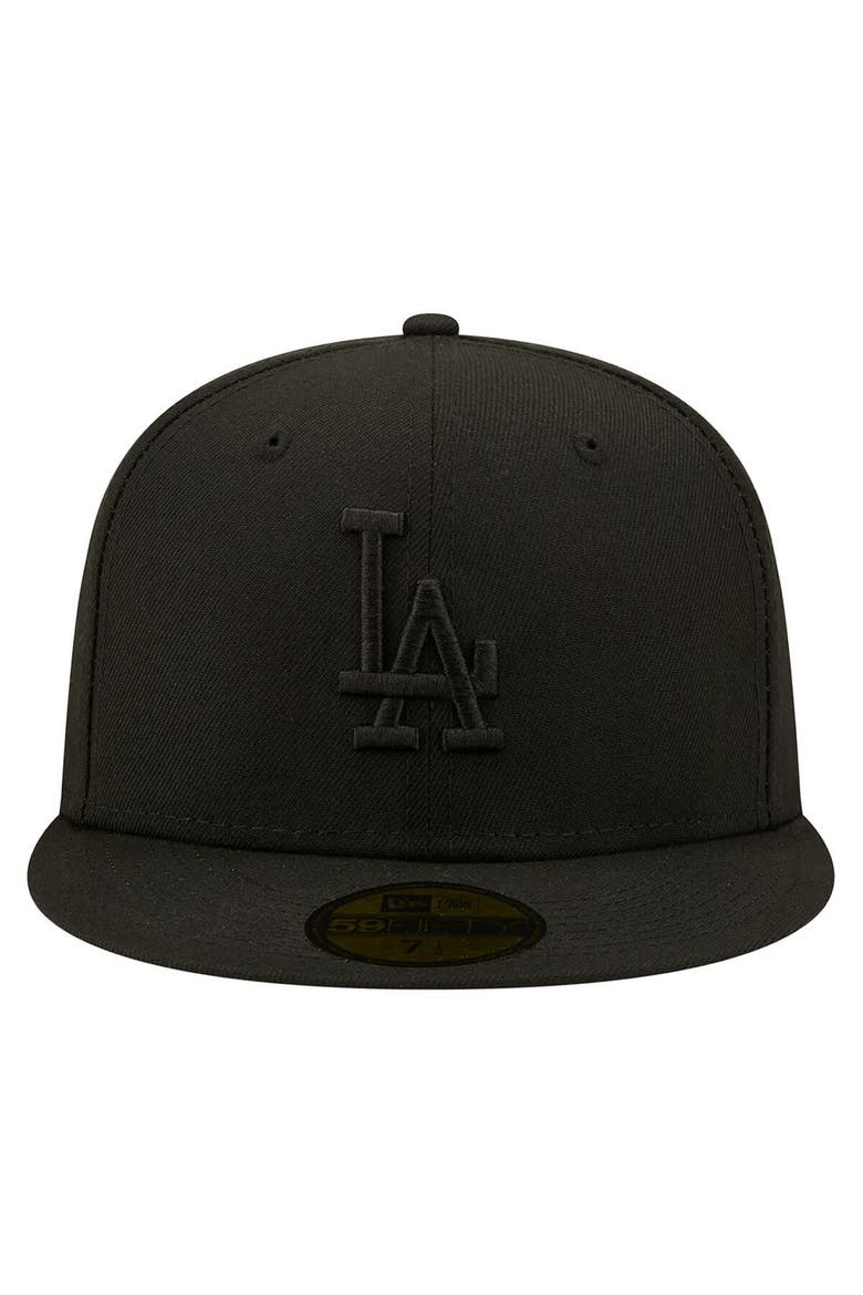 Men's New Era Black Los Angeles Dodgers 2024/25 Back to Back Champions Circle Side Patch Fitted 59FIFTY Hat, Alternate, color, Black