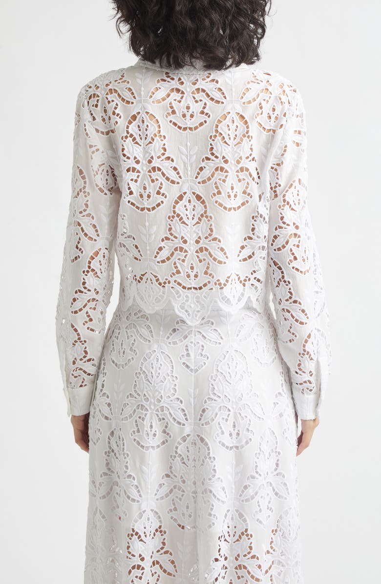 Toccin Jilly Floral Embroidery Crop Shirt, Alternate, color,