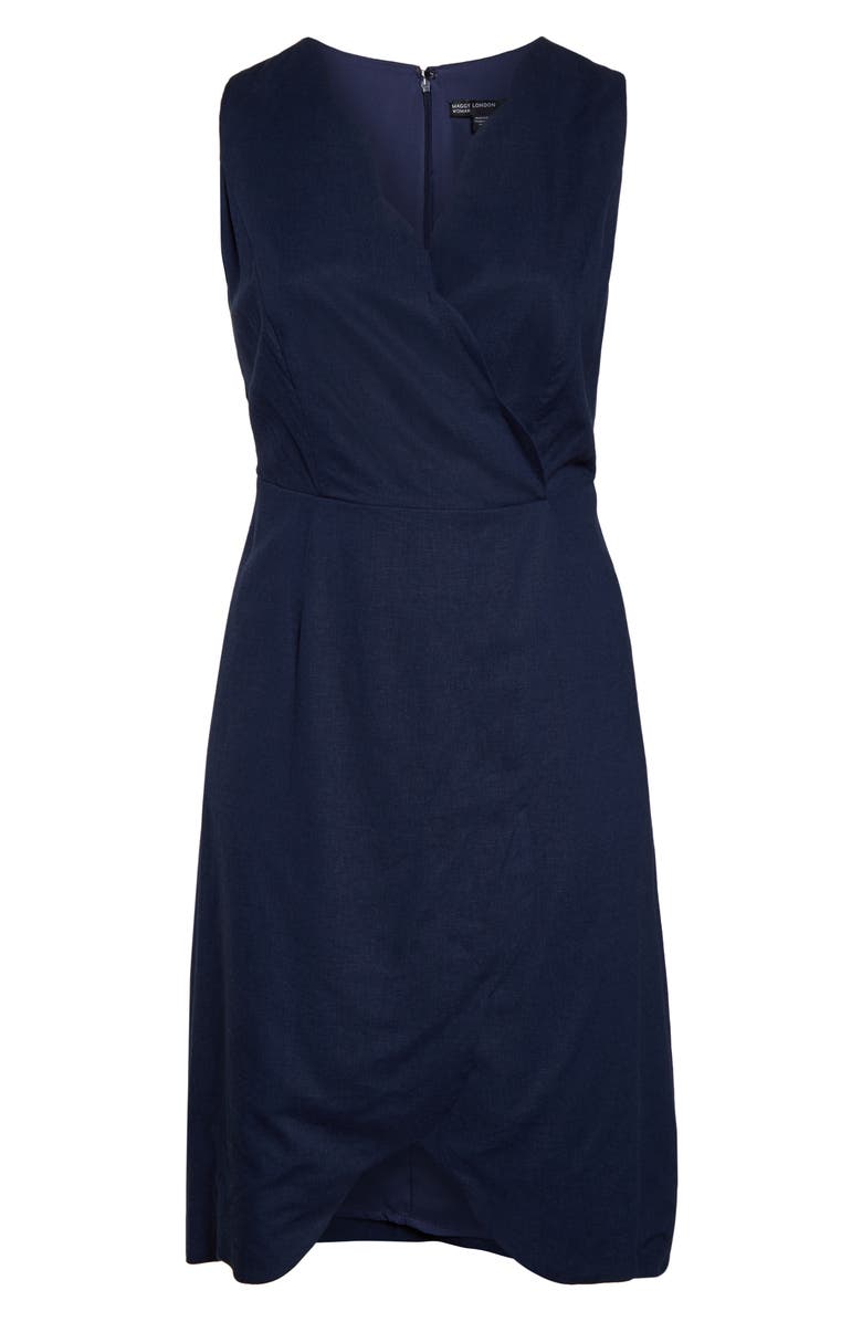 Maggy London Rochelle Linen Blend Midi Dress, Alternate, color,