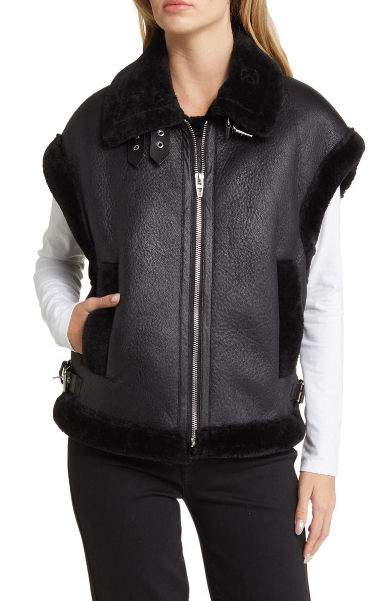 BLANKNYC Faux Leather & Faux Fur Vest, Alternate, color,