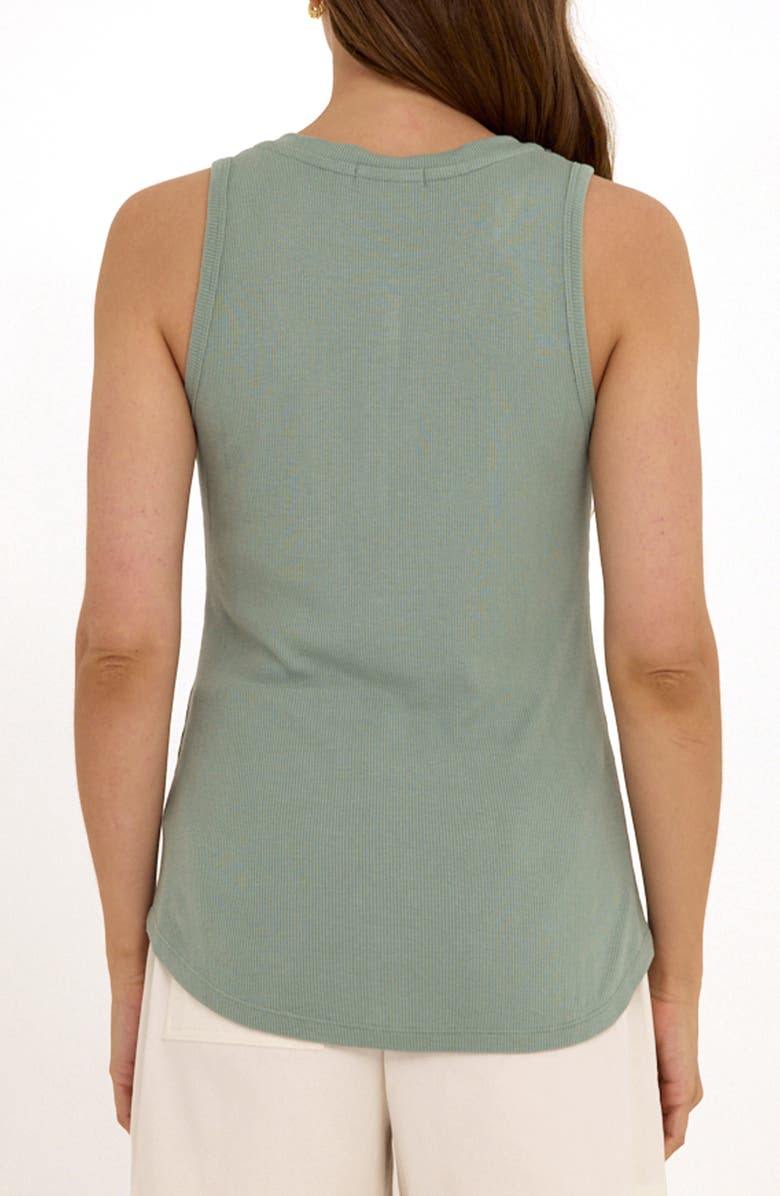 Threads 4 Thought Akia Feather Ribbed Henley Tank, Alternate, color, Wasabi