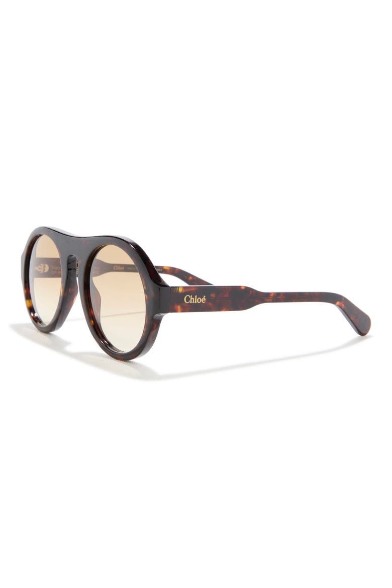 54mm Round Sunglasses, Alternate, color, HAVANA HAVANA BROWN