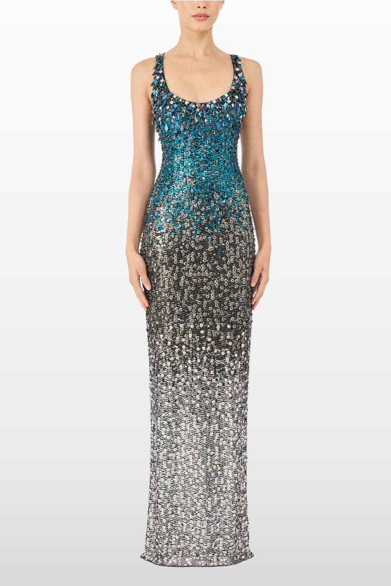 Decora Sequin-Embellished Maxi Dress, Alternate, color, Liquorice