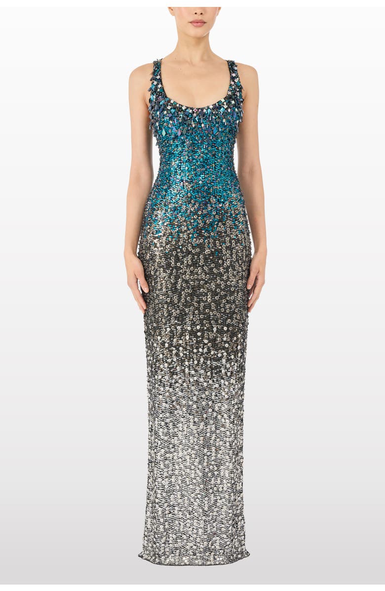 Jenny Packham Decora Sequin-Embellished Maxi Dress, Main, color, Liquorice