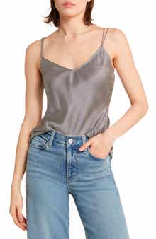 Stripe V-Neck Silk Camisole