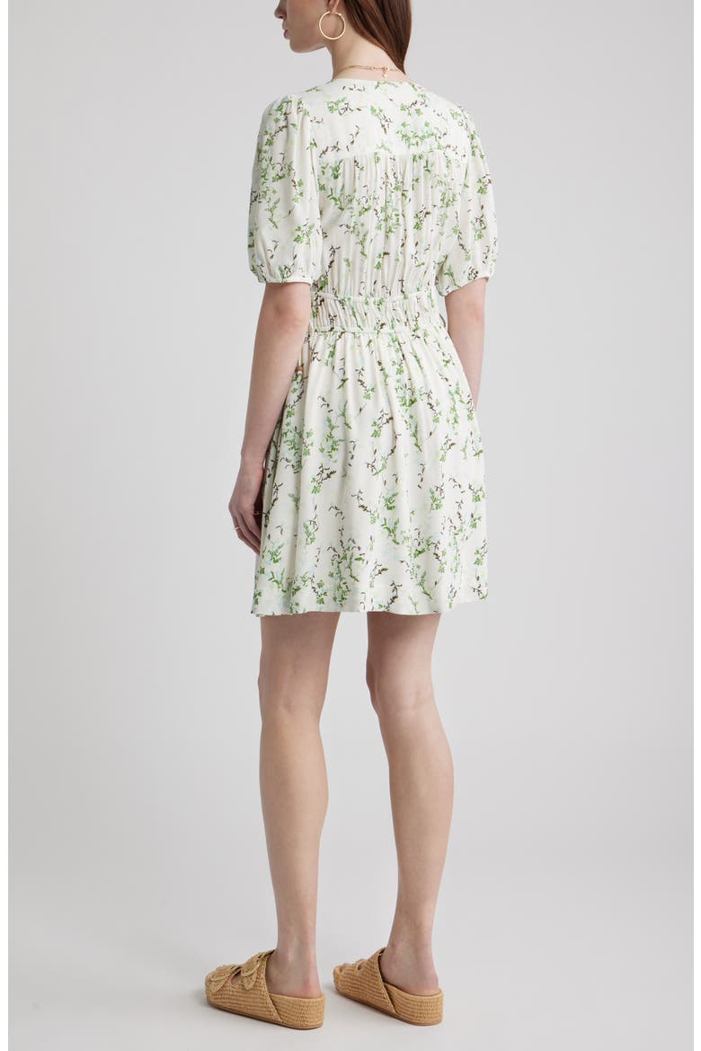 Print Puff Sleeve Minidress, Alternate, color, IVORY- BLUE LILIBET FLORAL