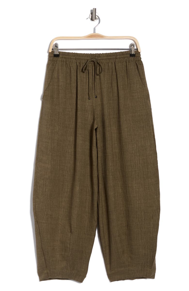 MAX STUDIO Drawstring Lantern Pants, Alternate, color, Heather Sage