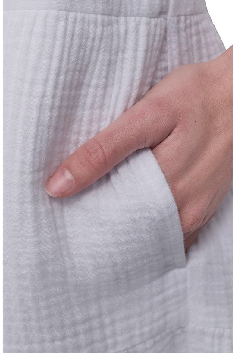 Double Crepe Cotton Gauze Dress, Alternate, color, WHITE