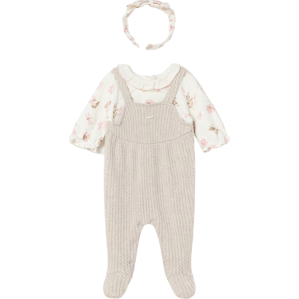Mayoral Baby Romper And Headband Set In Pink