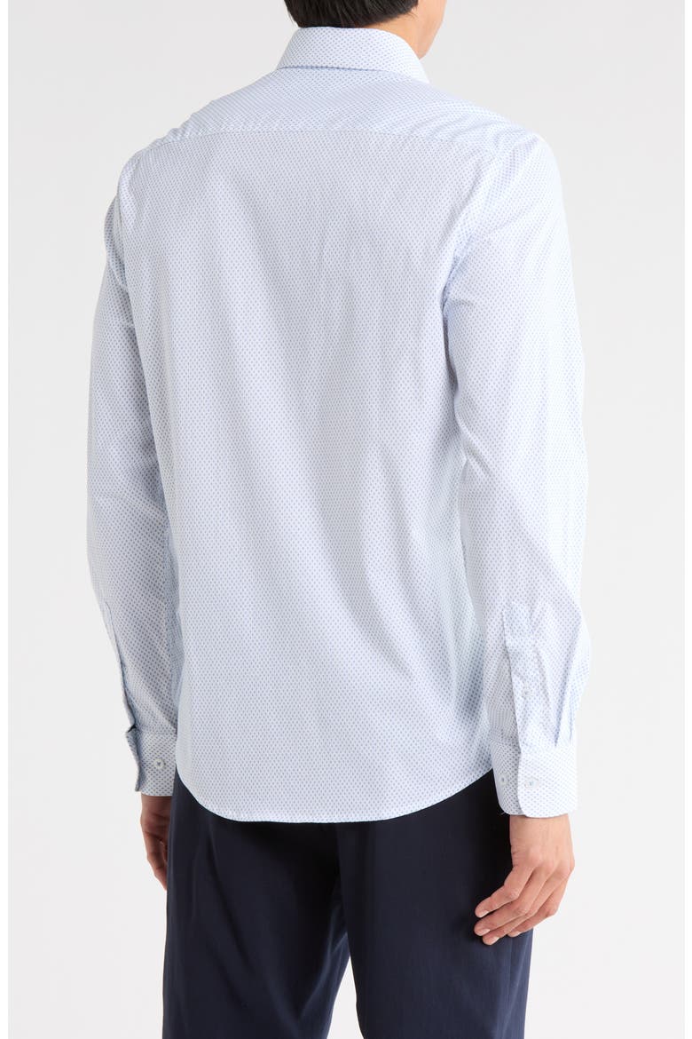 Geometric Print Button-Up Shirt, Alternate, color, WHITE