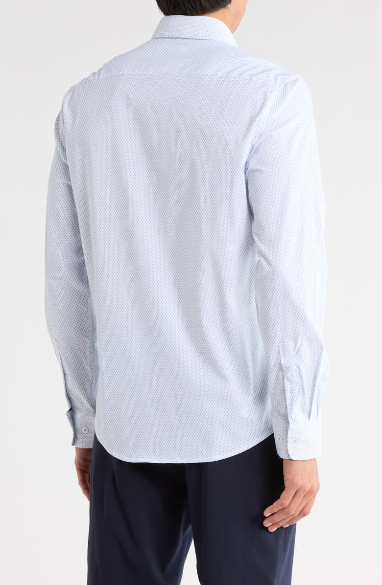 DENIM AND FLOWER Geometric Print Button-Up Shirt, Alternate, color, White