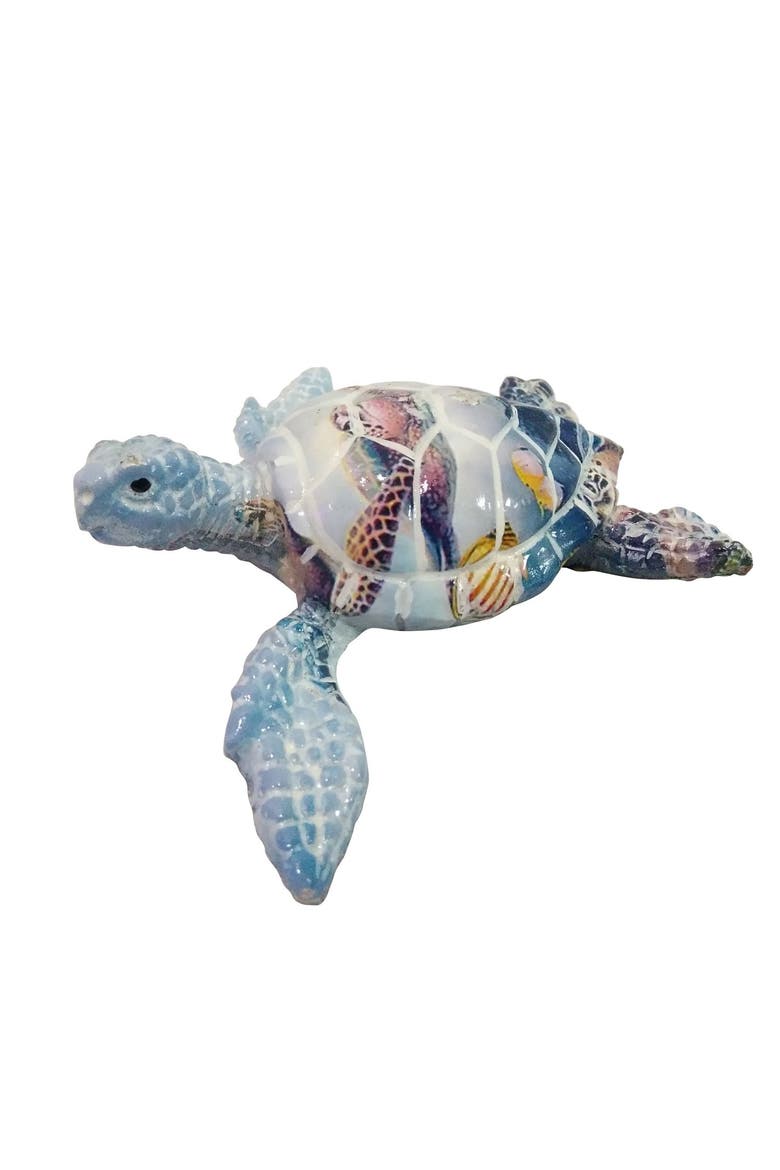 Small Turtle Decorative Figurine 3.94", Main, color, Blue