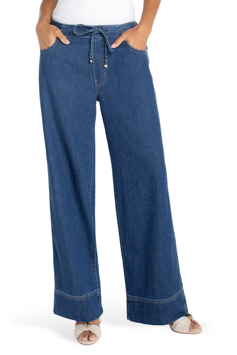 Tie Waist Wide Leg Jeans, Main, color, WILDER