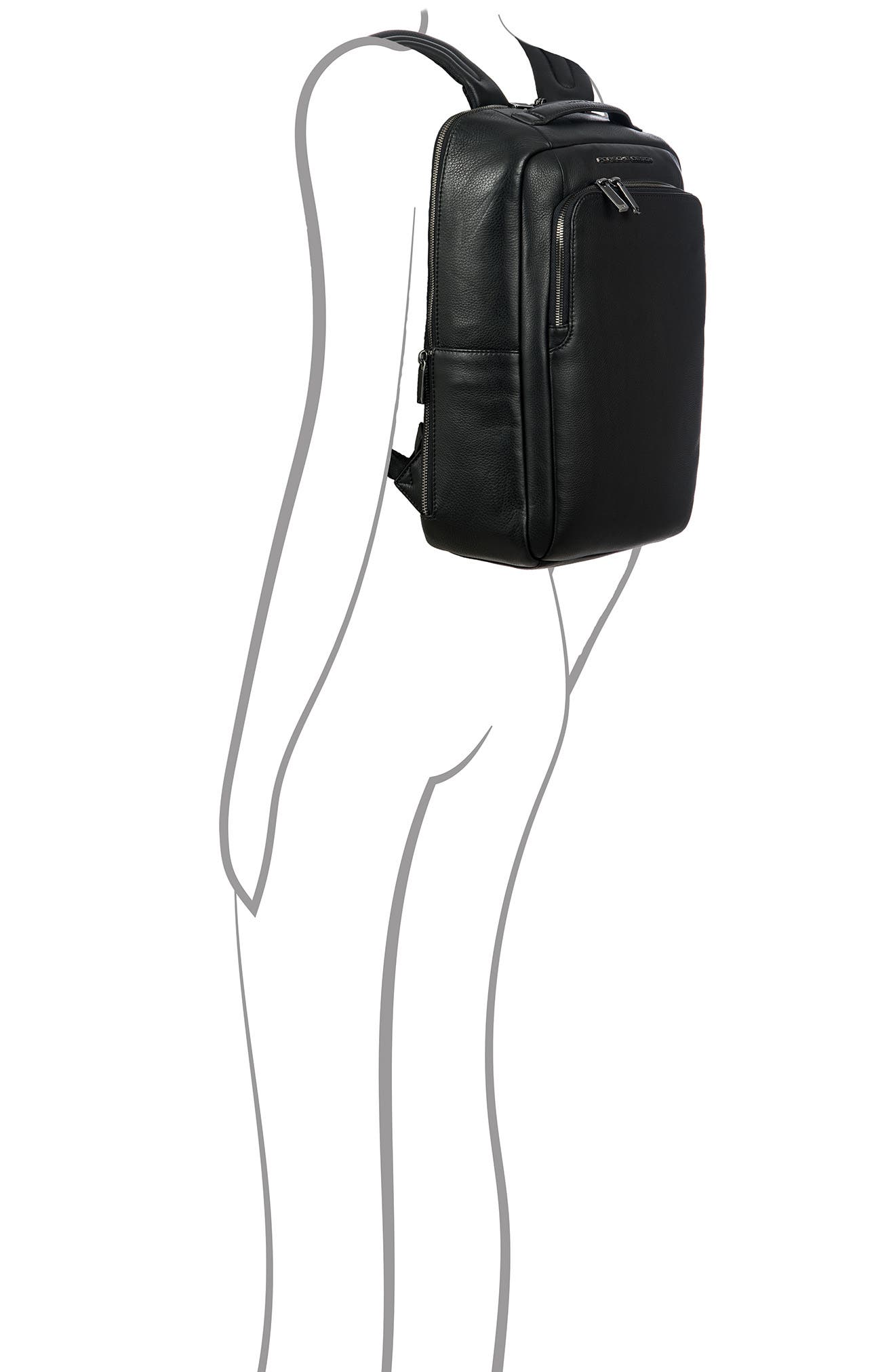 Porsche Design Roadster Water Resistant Leather Backpack, Alternate, color, 