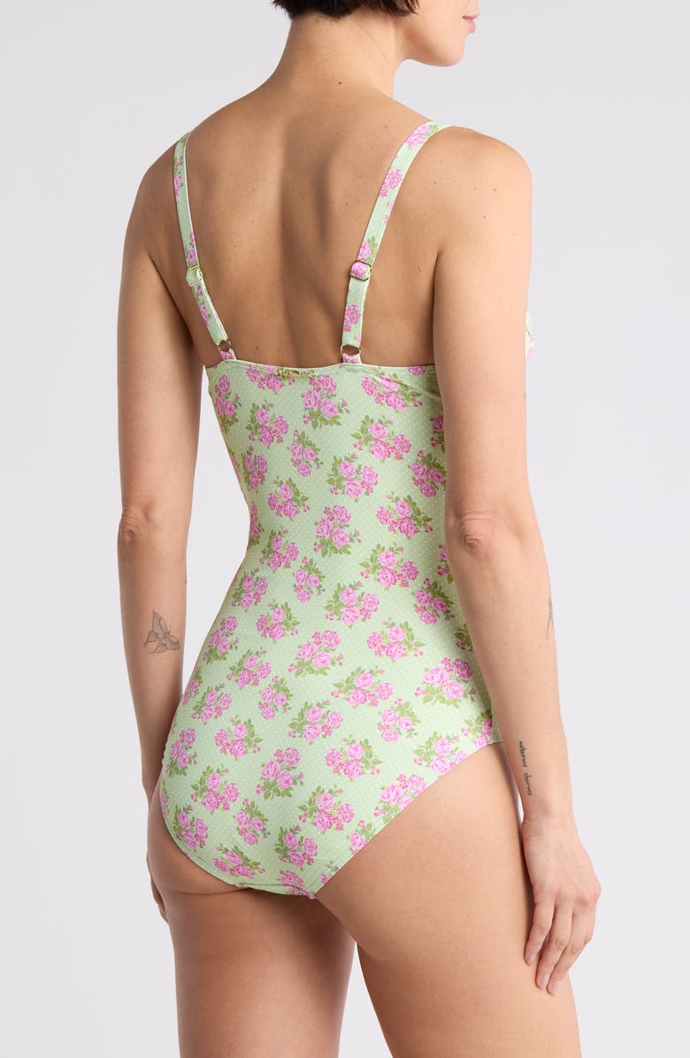 Betsey Johnson Bandeau One-Piece Swimsuit, Alternate, color, 