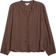 Lucky Brand Shine Button Front Top