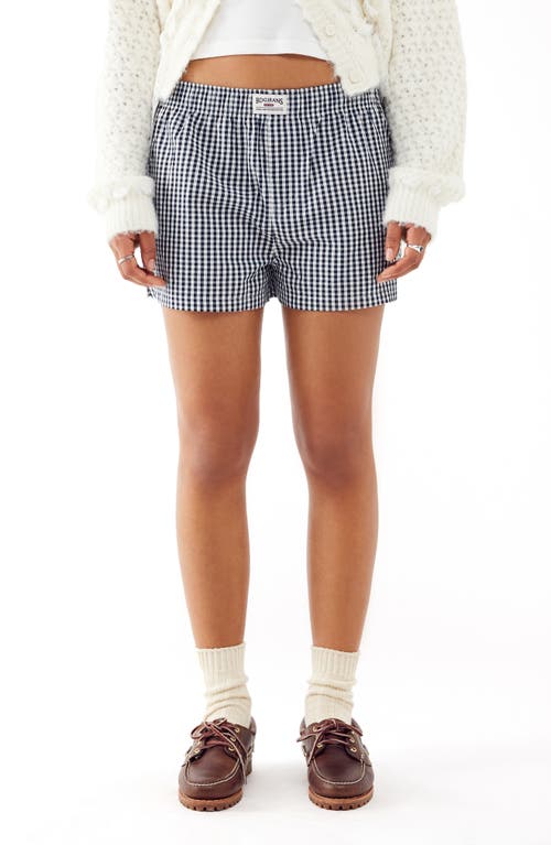 BDG Urban Outfitters Gingham Boxer Shorts in Black 