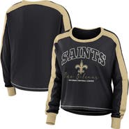 WEAR by Erin Andrews Women's WEAR by Erin Andrews Black New Orleans Saints Plus Size Colorblock Long Sleeve T-Shirt