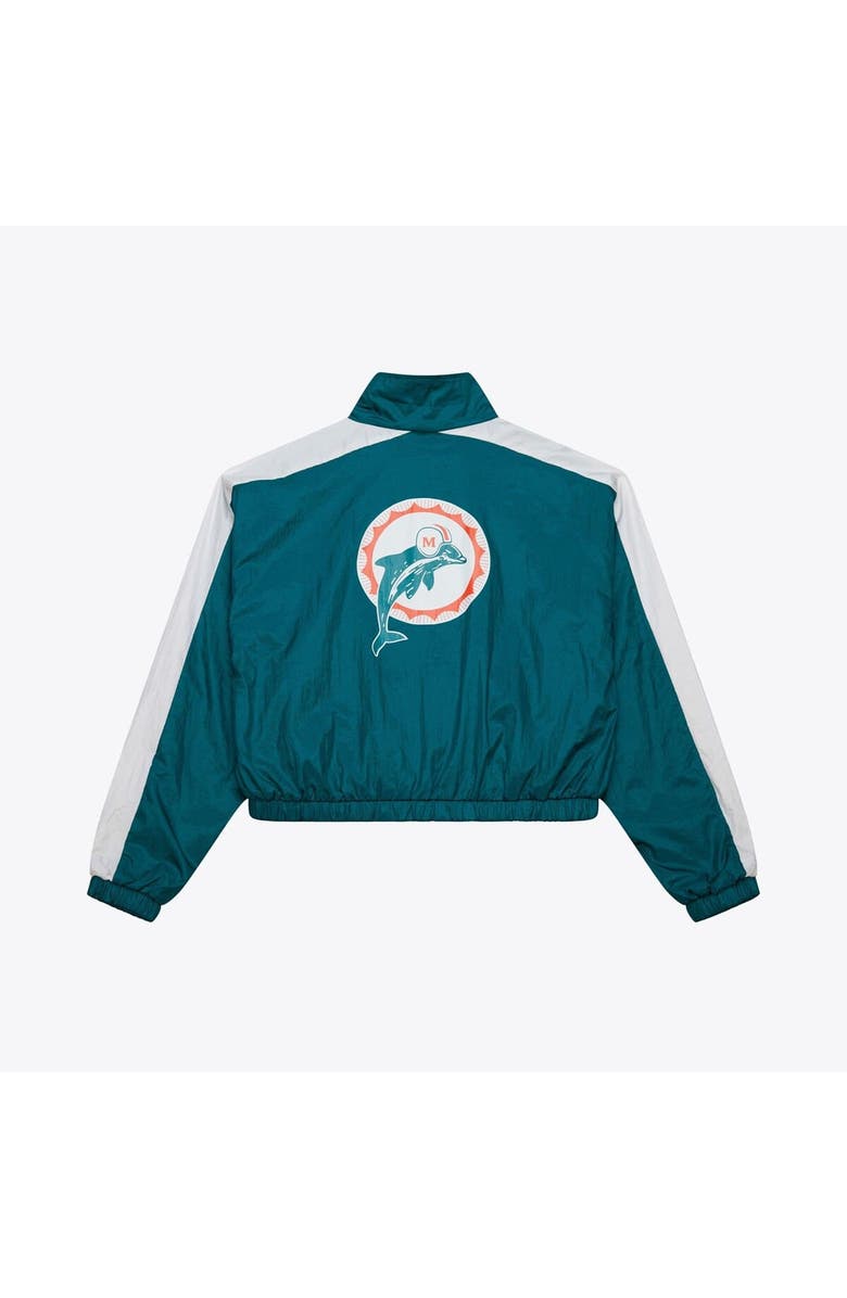 Mitchell & Ness Women's Mitchell & Ness Aqua Miami Dolphins Nylon Cropped Full-Zip Jacket, Alternate, color, Aqua
