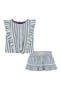 Kids' Stripe Cotton Ruffle Top & Skirt Set