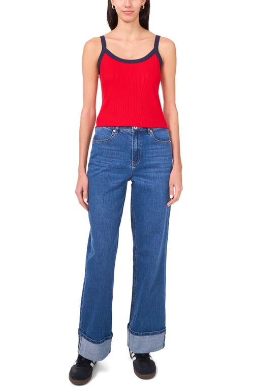 1.state Colorblock Jersey Tank In Goji Berry