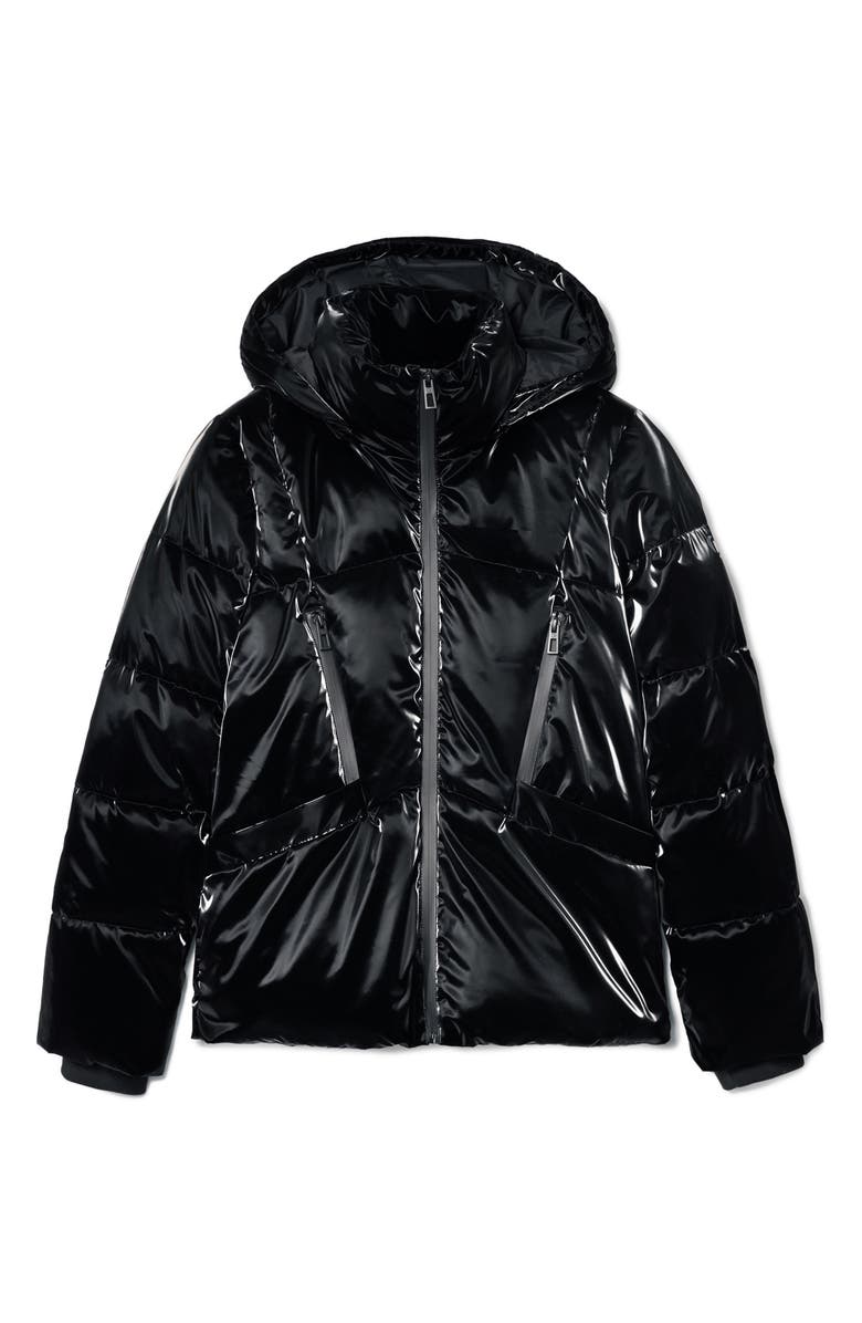 Desigual Faux Patent Leather Padded Jacket, Alternate, color, 