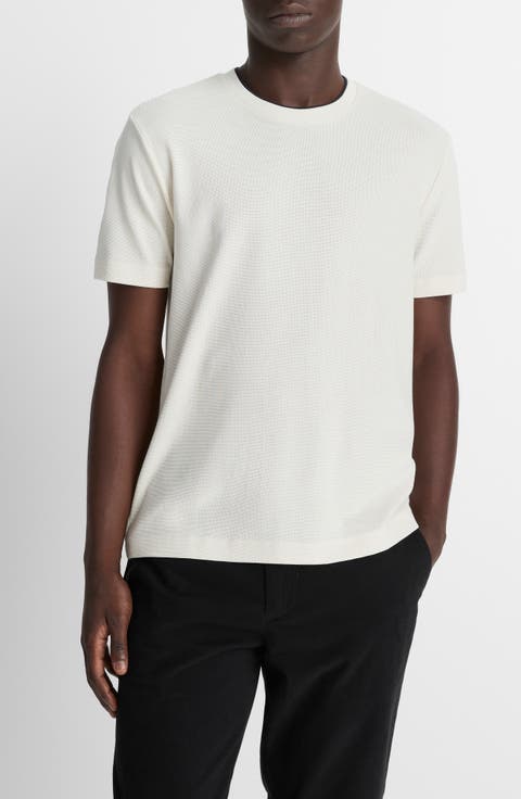 Double Neckline Pima Cotton T-Shirt