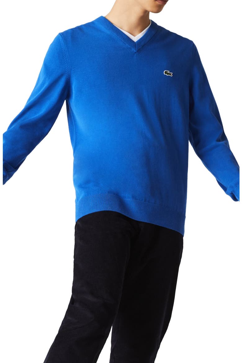V-Neck Cotton Sweater, Main, color, ULTRAMARINE