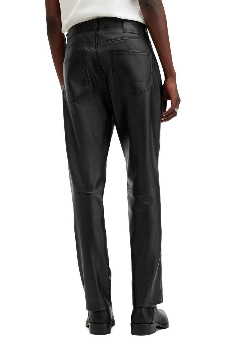 AllSaints Lynch Leather Pants, Alternate, color, Black