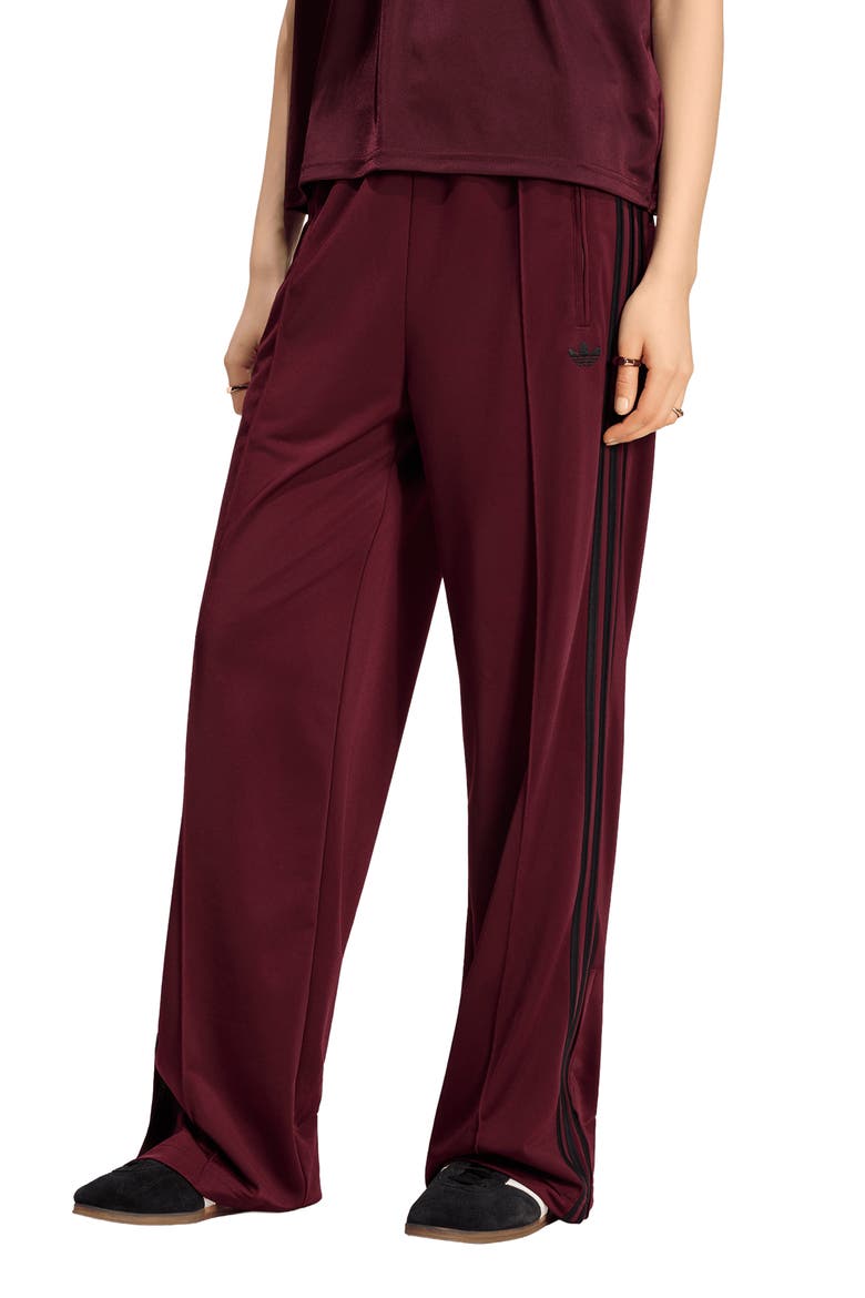 Loose Full Length Track Pants, Main, color, MAROON/ BLACK