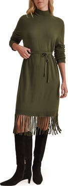 Splendid Sadie Long Sleeve Fringe Sweater Dress