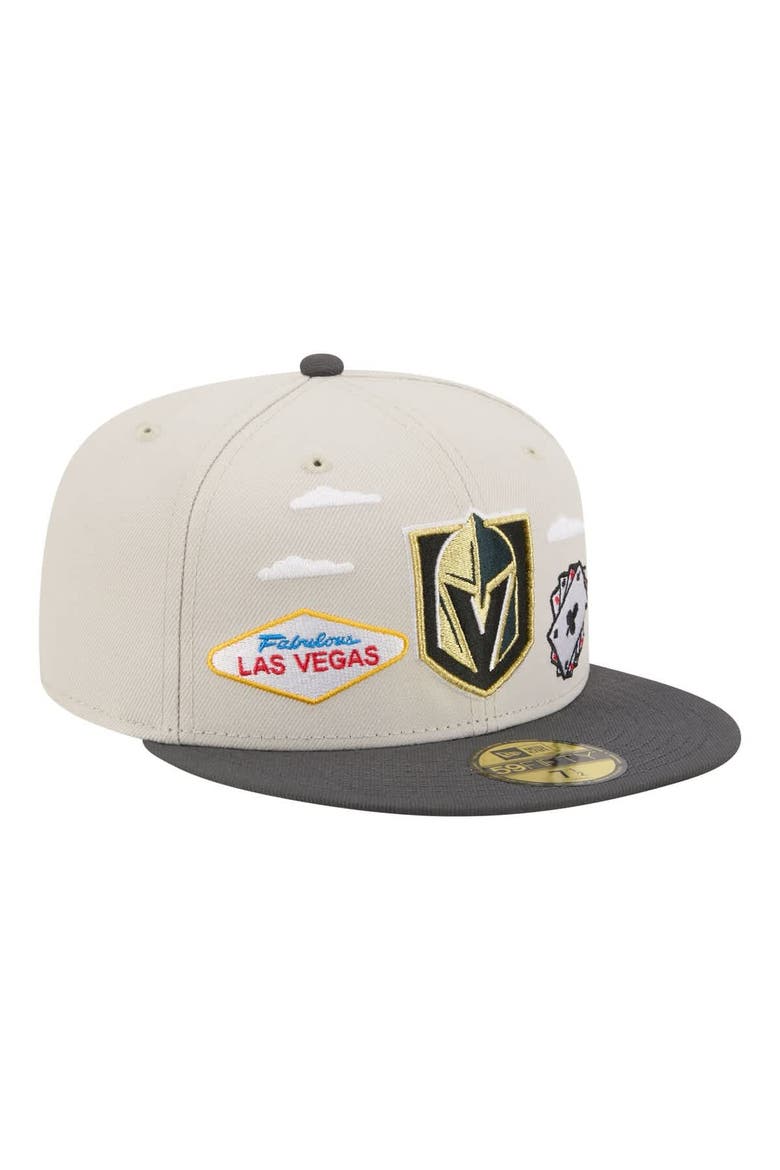 Men's New Era  Tan/Black Vegas Golden Knights Localized City Icon 59FIFTY Fitted Hat, Alternate, color, Tan