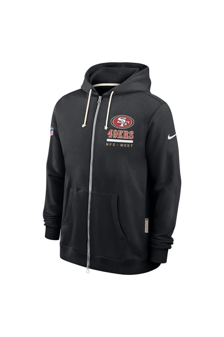 Men's Nike Black San Francisco 49ers Sideline Standard Issue Utility Player Dri-FIT Full-Zip Hoodie, Alternate, color, Black