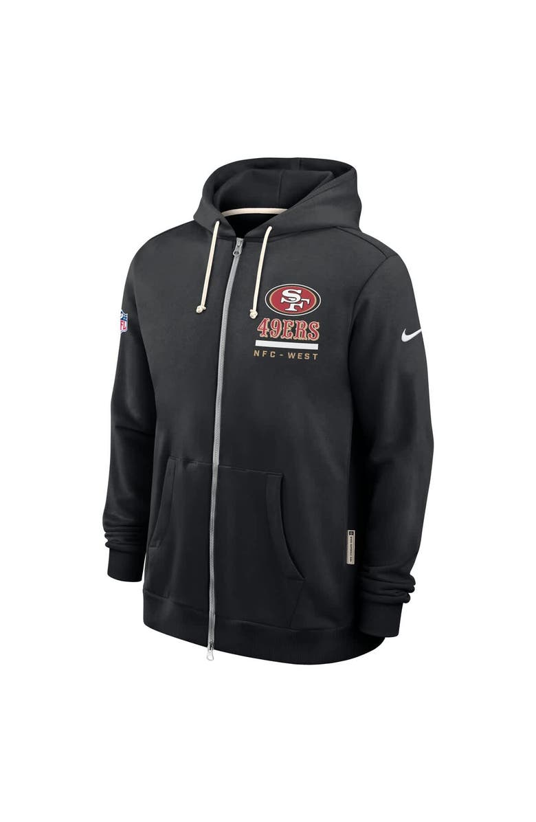 Nike Men's Nike Black San Francisco 49ers Sideline Standard Issue Utility Player Dri-FIT Full-Zip Hoodie, Alternate, color, Black