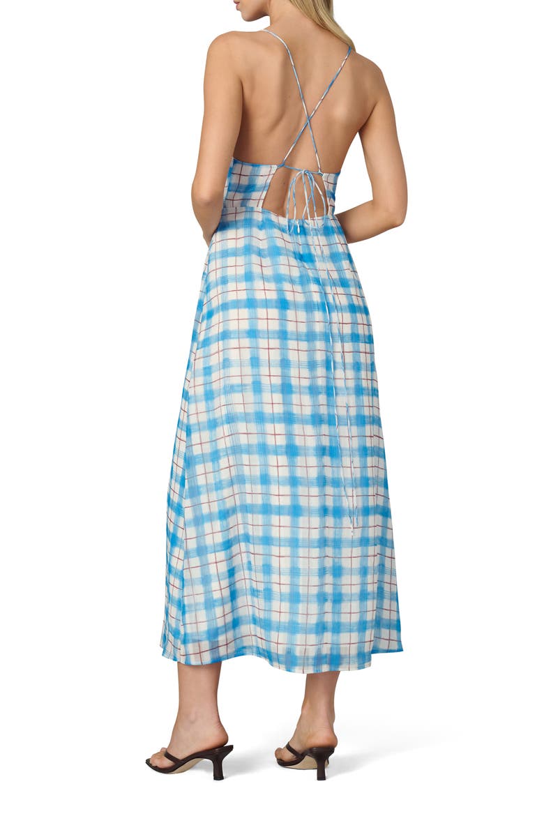 The Charlie Midi Dress, Alternate, color, BLUE/ RUST CHECK
