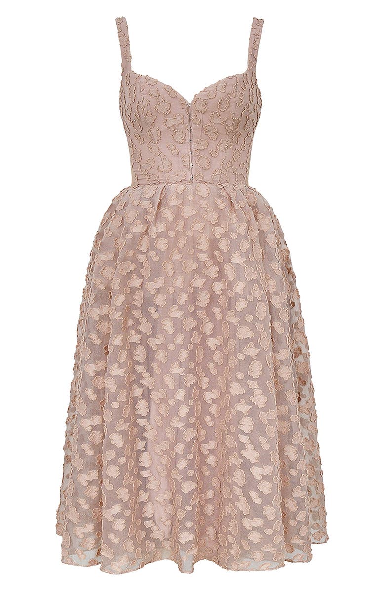 HOUSE OF CB Lovely Floral Jacquard Midi Dress, Alternate, color, Adobe Rose