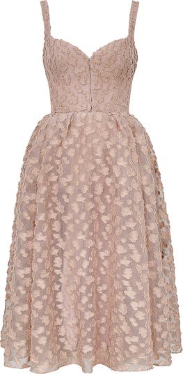 Lovely Floral Jacquard Midi Dress