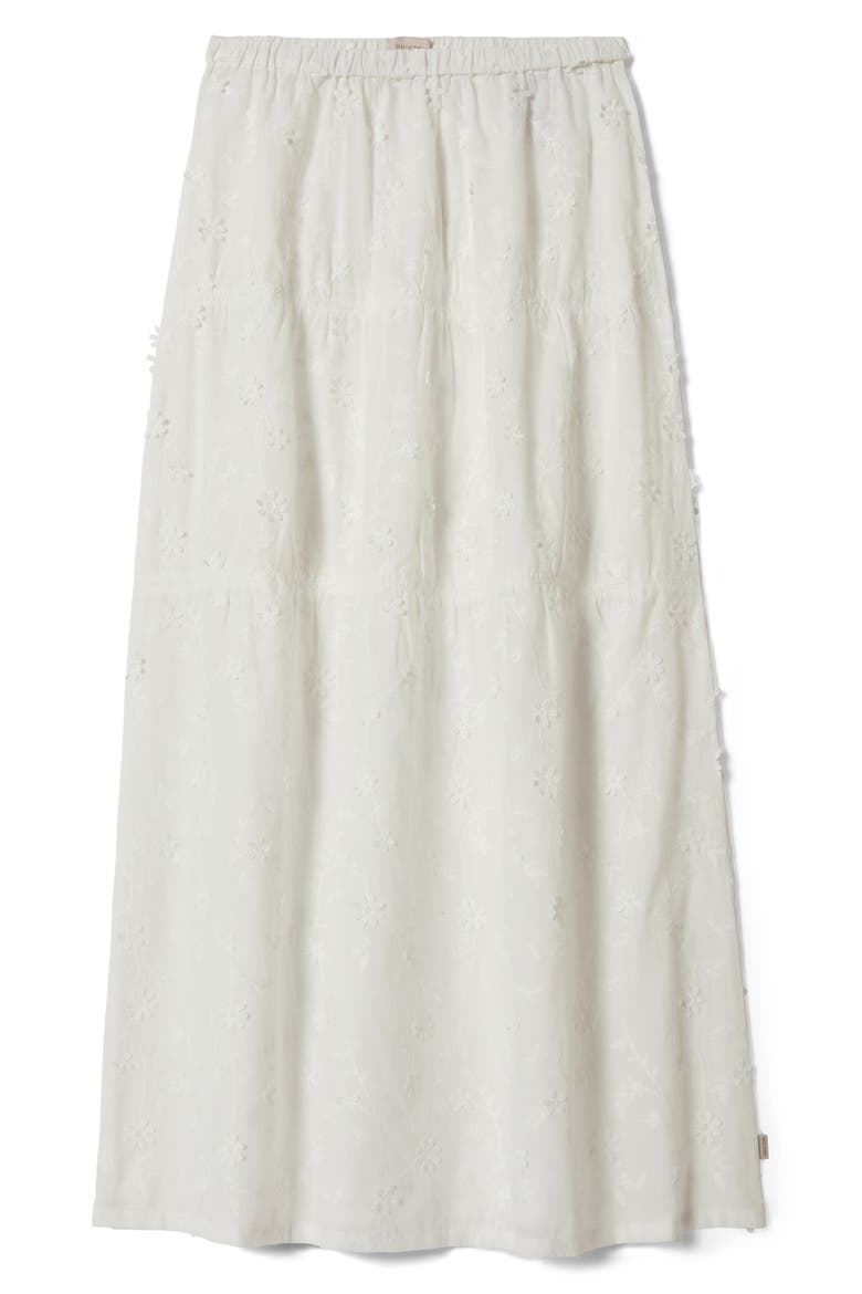 The Abigail Tiered Cotton Maxi Skirt, Alternate, color, OFF WHITE FLORAL