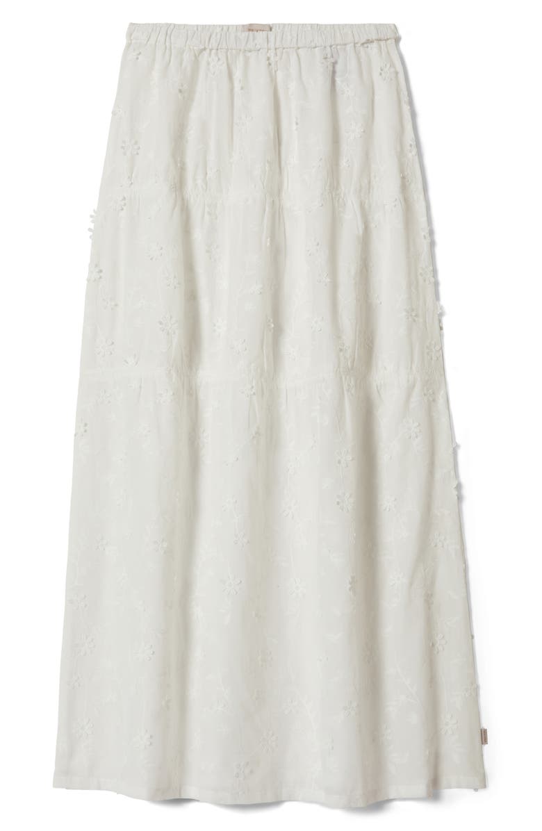 Brixton The Abigail Tiered Cotton Maxi Skirt, Alternate, color, Off White Floral