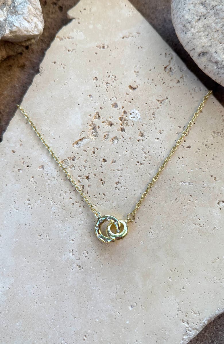 Adornia Cubic Zirconia Link Pendant Necklace, Alternate, color, Gold