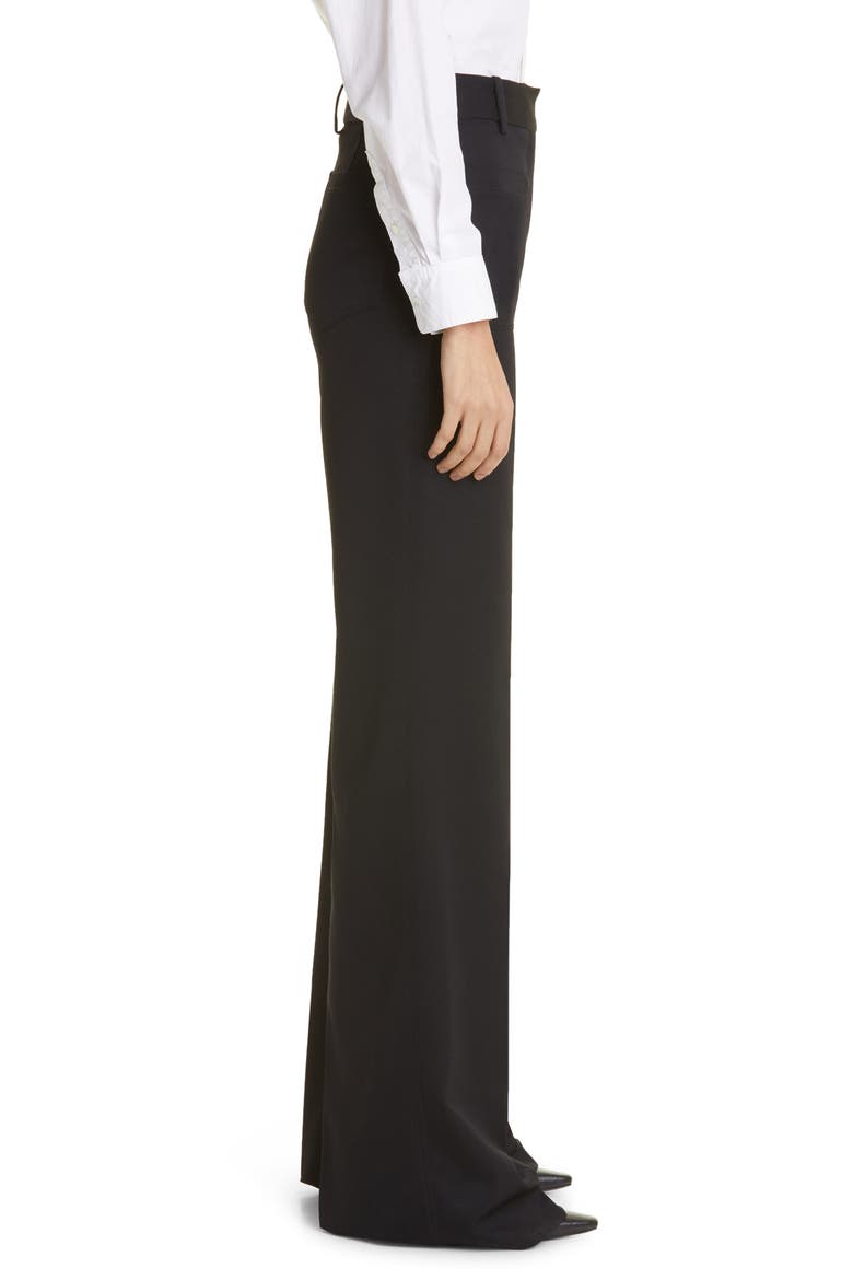 Christophe Wide Leg Virgin Wool Pants, Alternate, color, BLACK