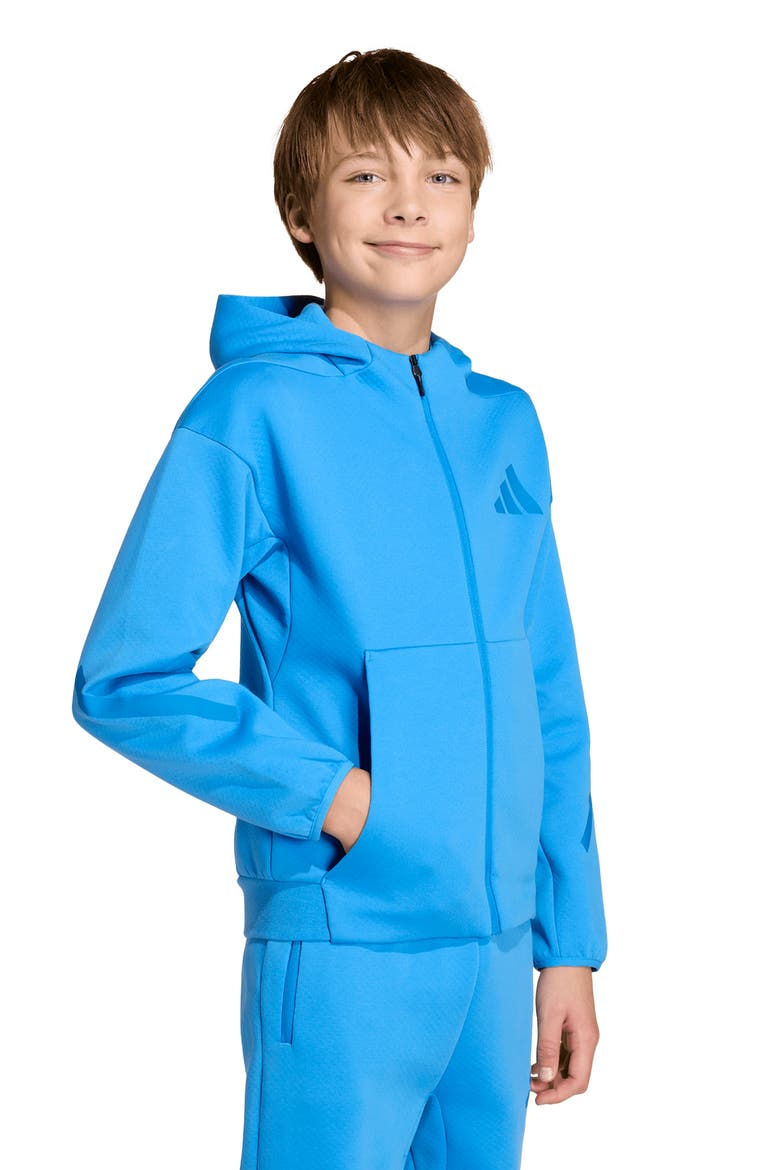 Kids' Z-N-E Primeknit Hoodie, Alternate, color, RAY BLUE/ BRIGHT ROYAL