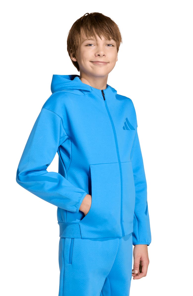 adidas Originals Kids' Z-N-E Primeknit Hoodie, Alternate, color, Ray Blue/ Bright Royal