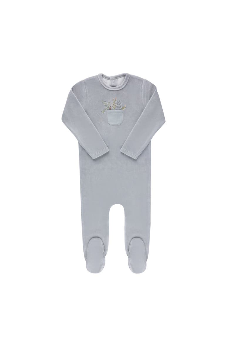 Velour Pocket Full of Flowers Collection - Footie, Main, color, Blue