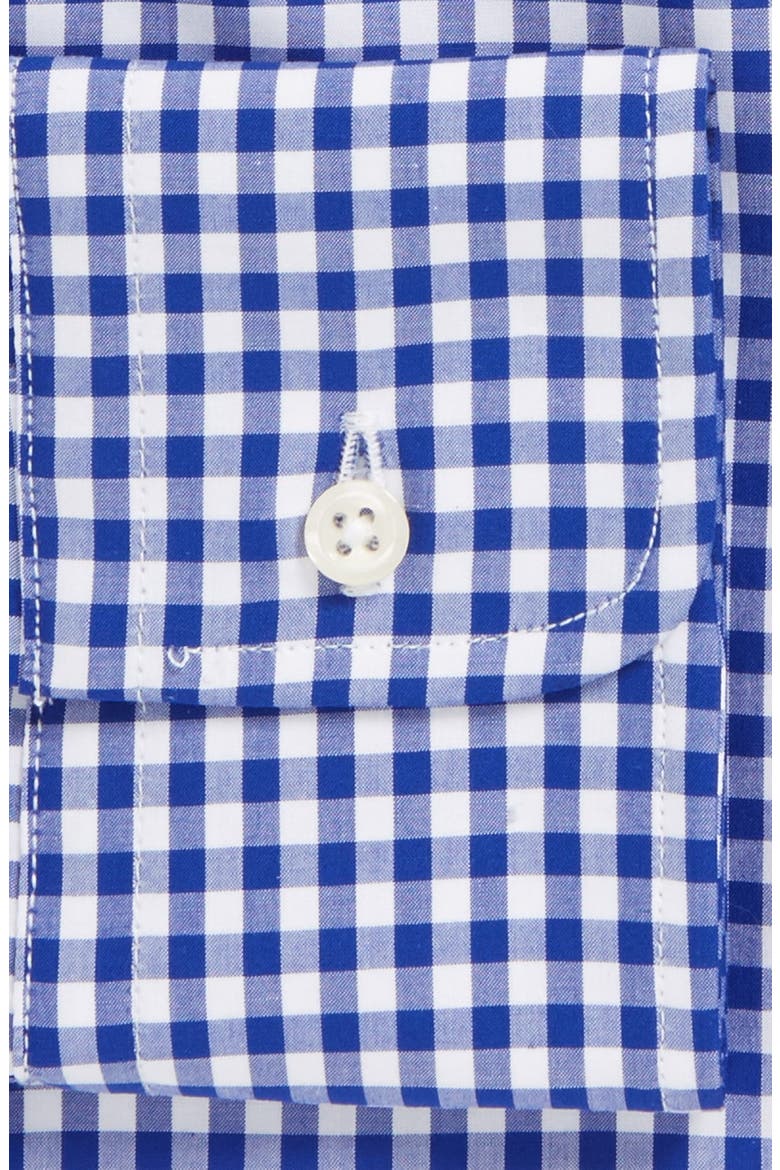 Regular Fit Cotton Gingham English Spread Collar Dress Shirt, Alternate, color, BLUE
