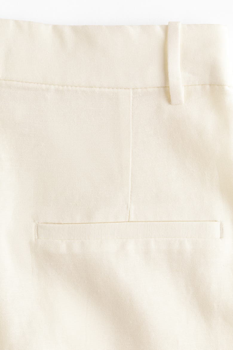 Tailored Linen-blend Shorts, Alternate, color, Ivory