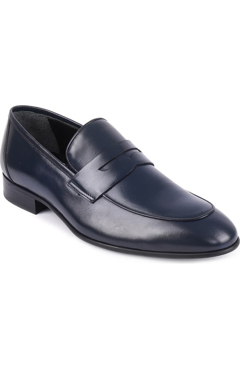 VELLAPAIS Decalle Penny Loafer, Main, color, Navy Blue