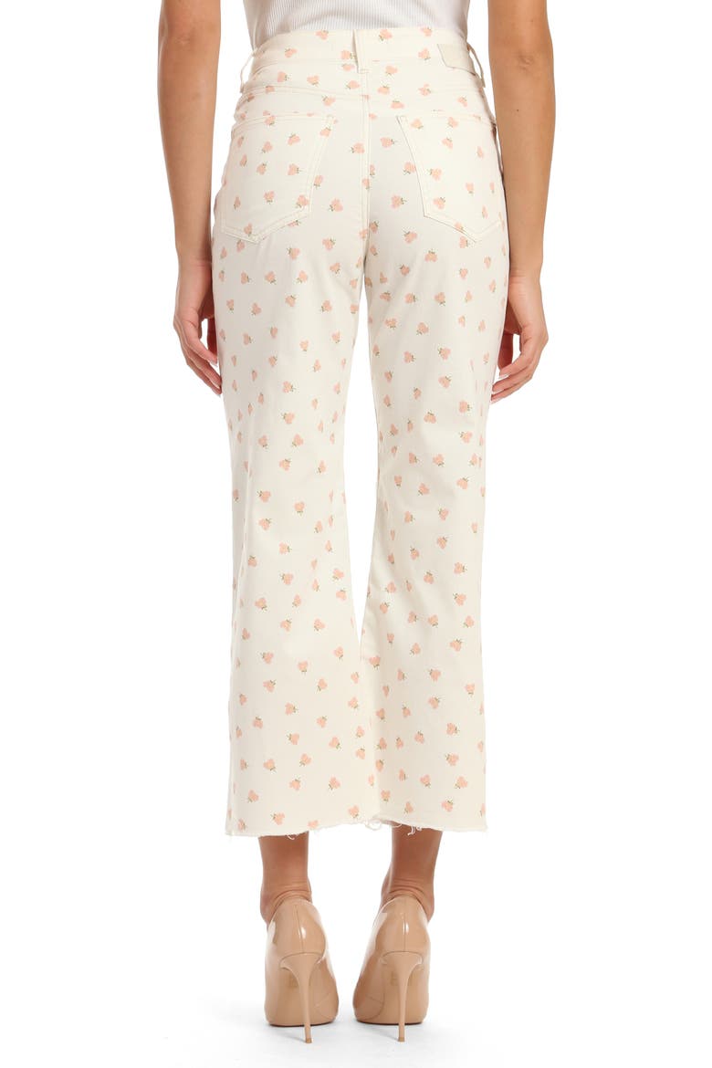 Barcelona High Waist Raw Hem Wide Leg Jeans, Alternate, color, MICRO FLOWERS STR