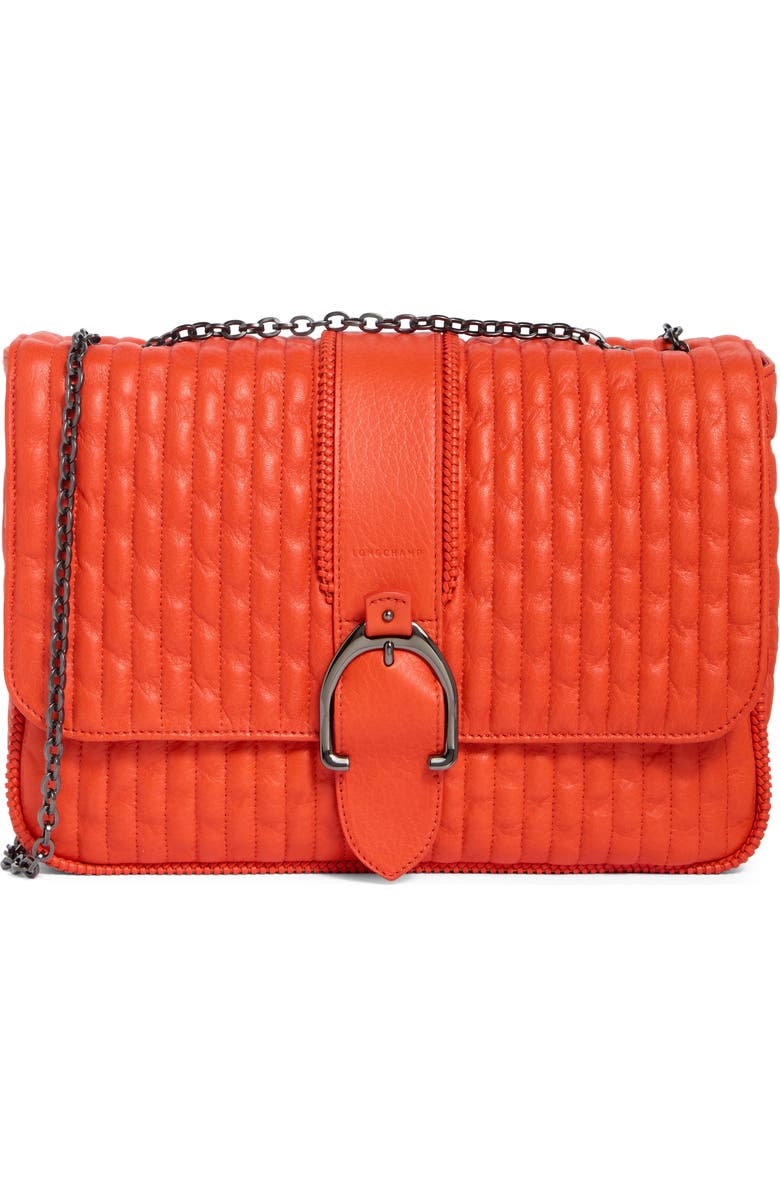Longchamp Amazone Large Quilted Leather Crossbody Bag, Main, color, Poppy